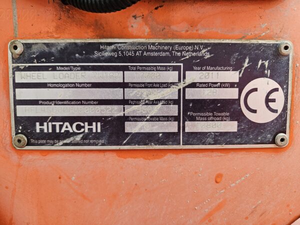 Hitachi ZW180 2011 wiellader