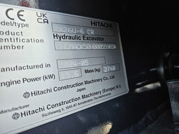 Hitachi ZX26U-6 2024 ref. 55903